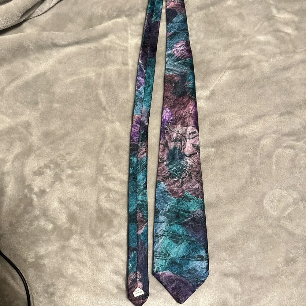 Legal Limit Geometric Pattern  Black Skinny Vintage Poly Necktie Tie Y2K‎